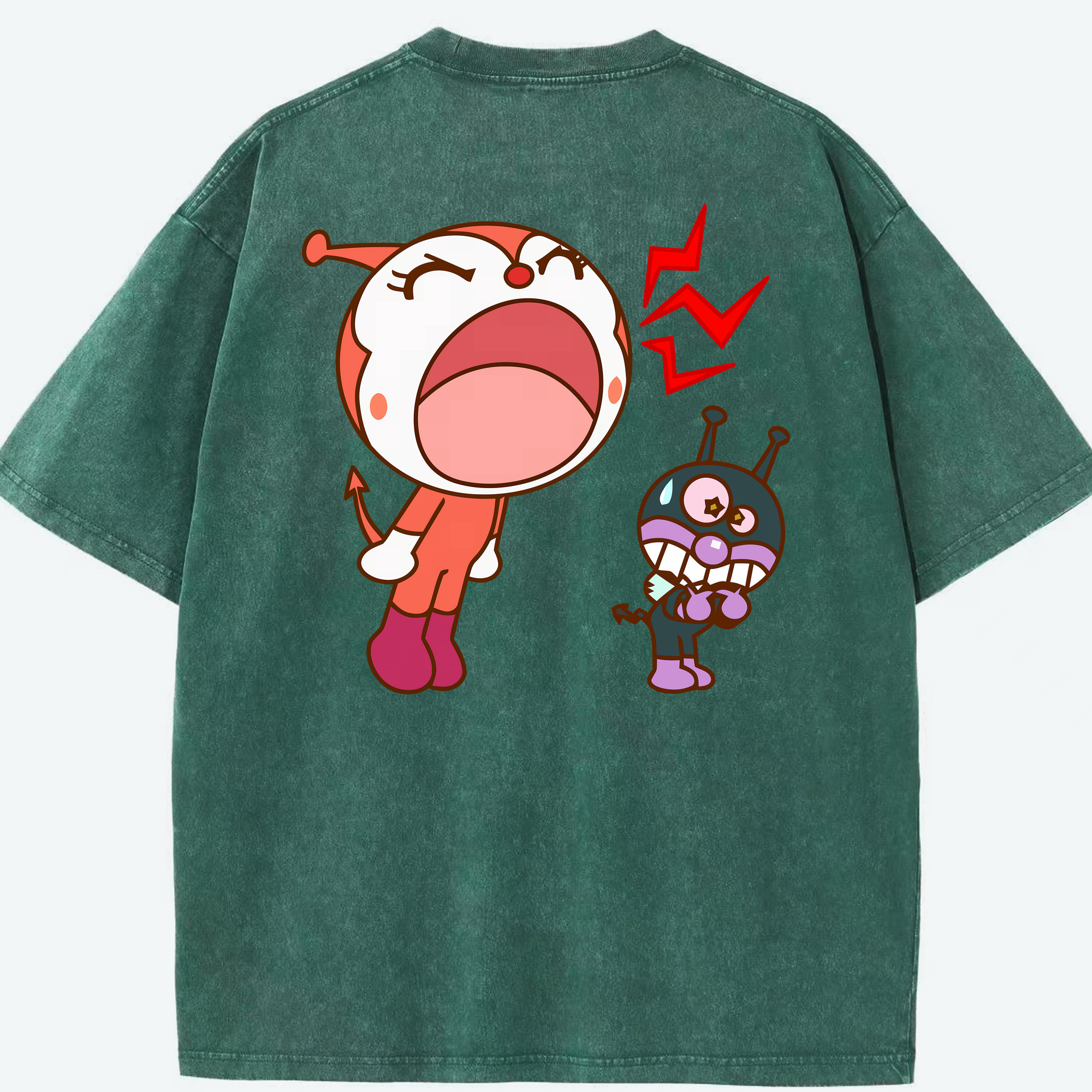（画像用） アンパンマン Anpanman 綿100% ヴィンテージ風 半袖Tシャツ（背面プリント）